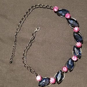 Blue and Pink Stone Necklace